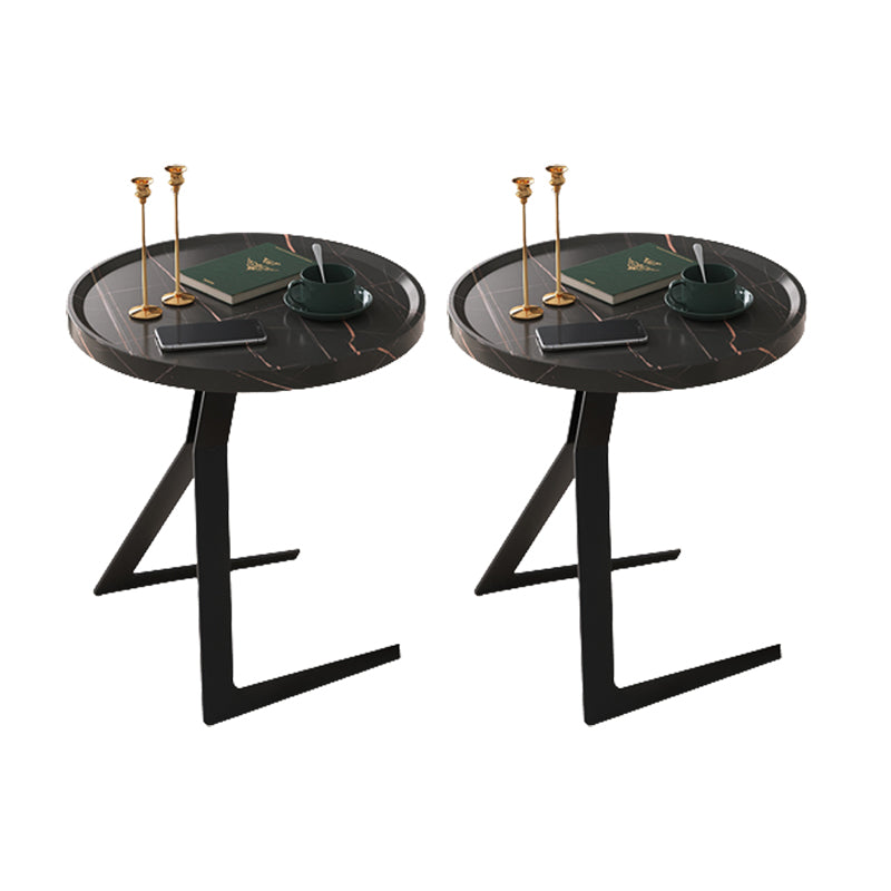 Metal and Wood Side Table Contemporary End Table for Living Room