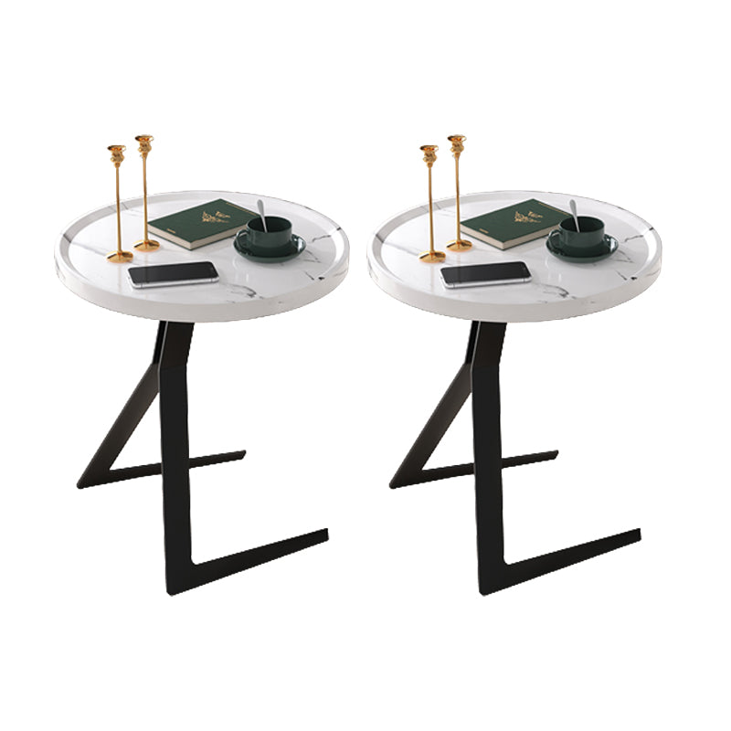 Metal and Wood Side Table Contemporary End Table for Living Room