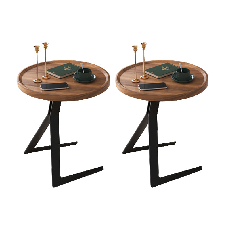 Metal and Wood Side Table Contemporary End Table for Living Room