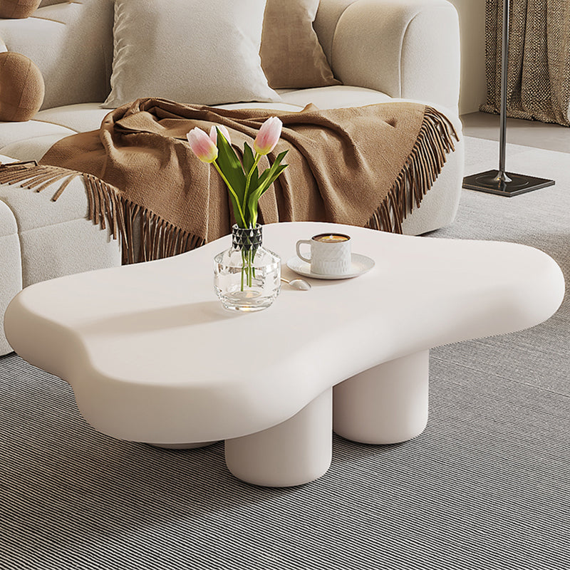 Artificial Wood Coffee or End Table Contemporary 4 Legs Coffee Table in Beige