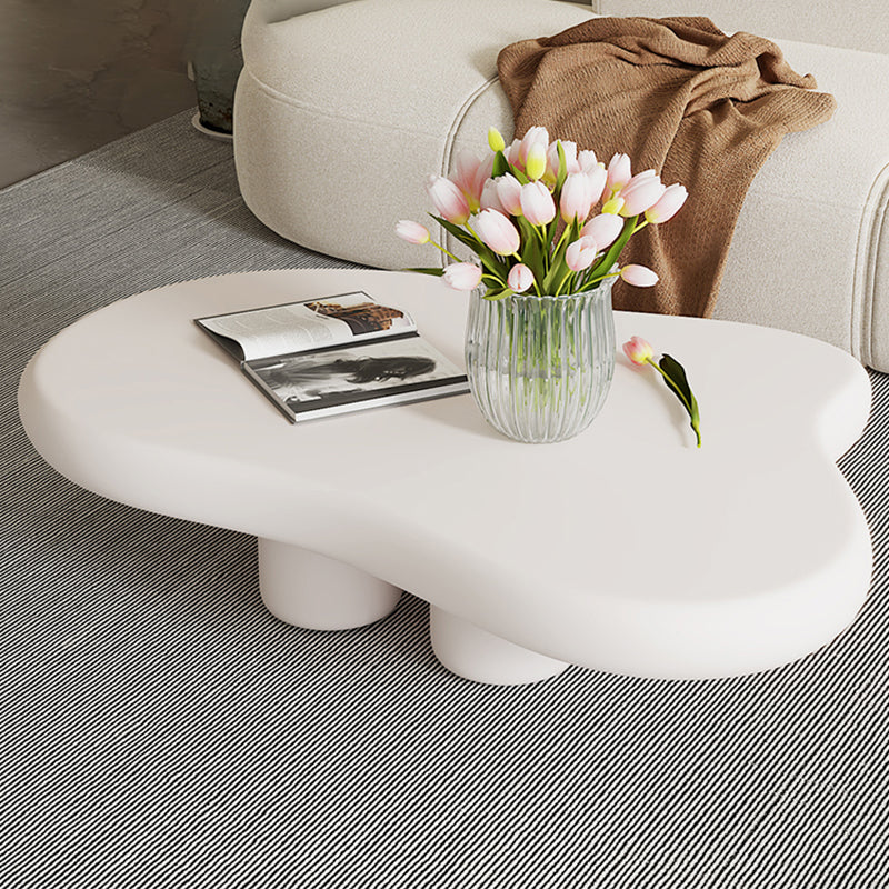 Artificial Wood Coffee or End Table Contemporary 4 Legs Coffee Table in Beige