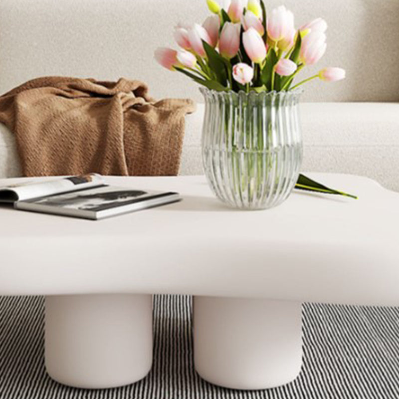 Artificial Wood Coffee or End Table Contemporary 4 Legs Coffee Table in Beige