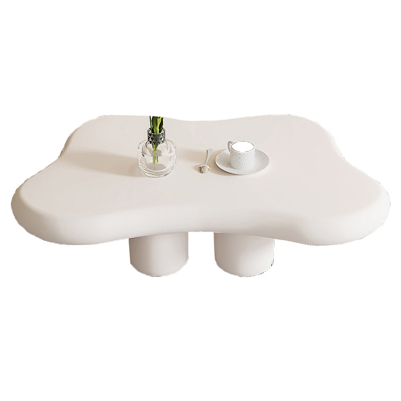 Artificial Wood Coffee or End Table Contemporary 4 Legs Coffee Table in Beige