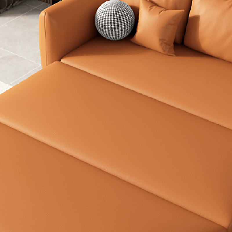 33"W Scandinavian Sofa Bed Leather Pillow Included Sleeper Sofa