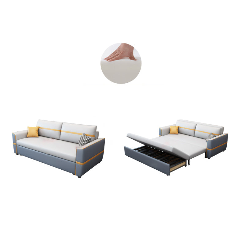 31" Wide Scandinavian Futon Sofa Bed Leather Pillow Included Futon Sleeper Sofa