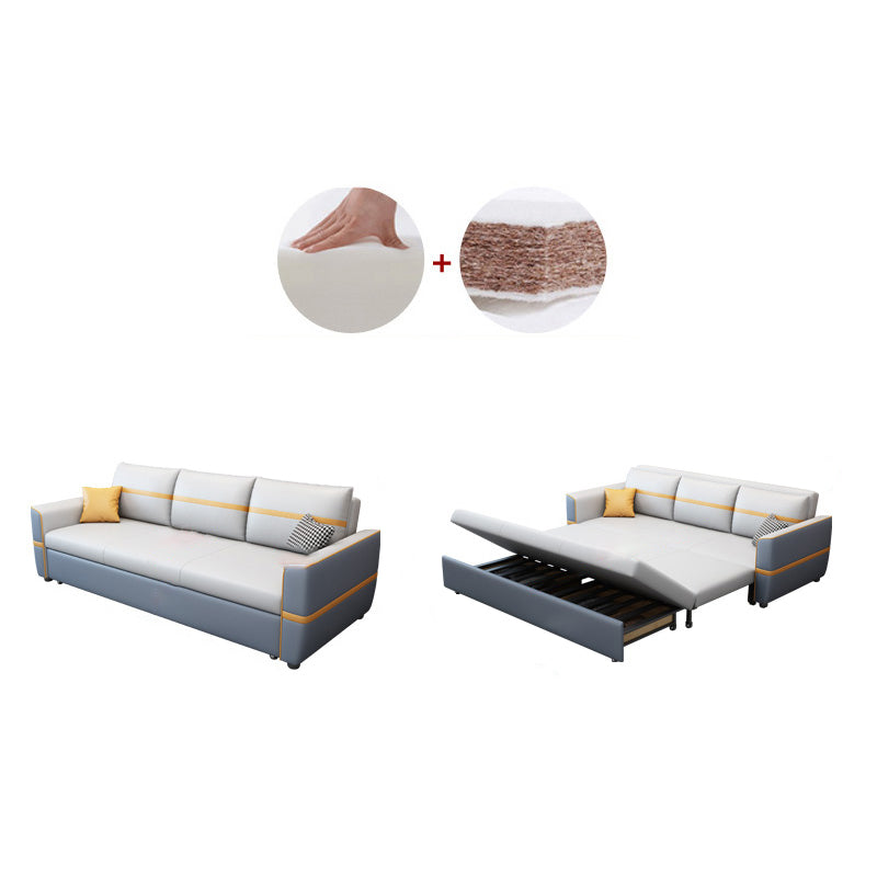 31" Wide Scandinavian Futon Sofa Bed Leather Pillow Included Futon Sleeper Sofa