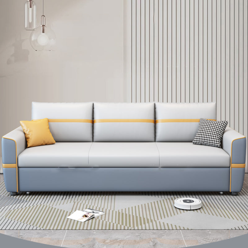 31" Wide Scandinavian Futon Sofa Bed Leather Pillow Included Futon Sleeper Sofa