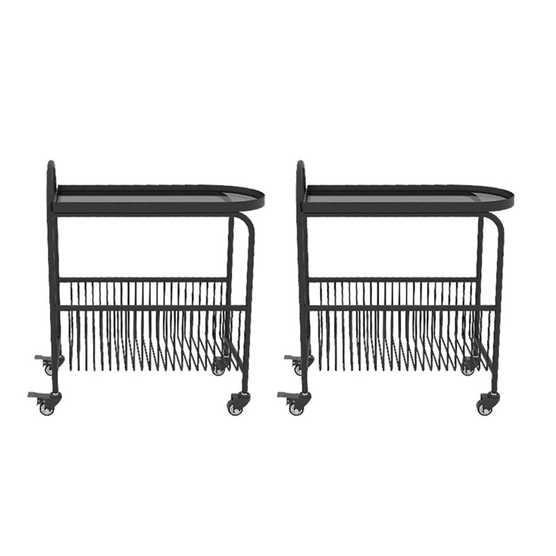 Metal and Glass Side Table Modern Bedroom End Table with Storage