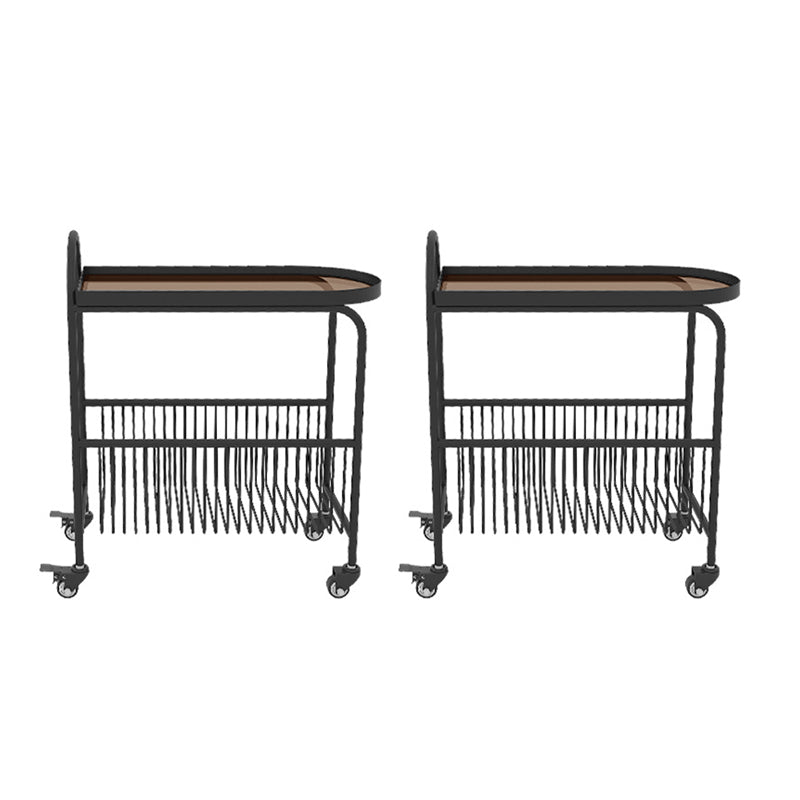 Metal and Glass Side Table Modern Bedroom End Table with Storage
