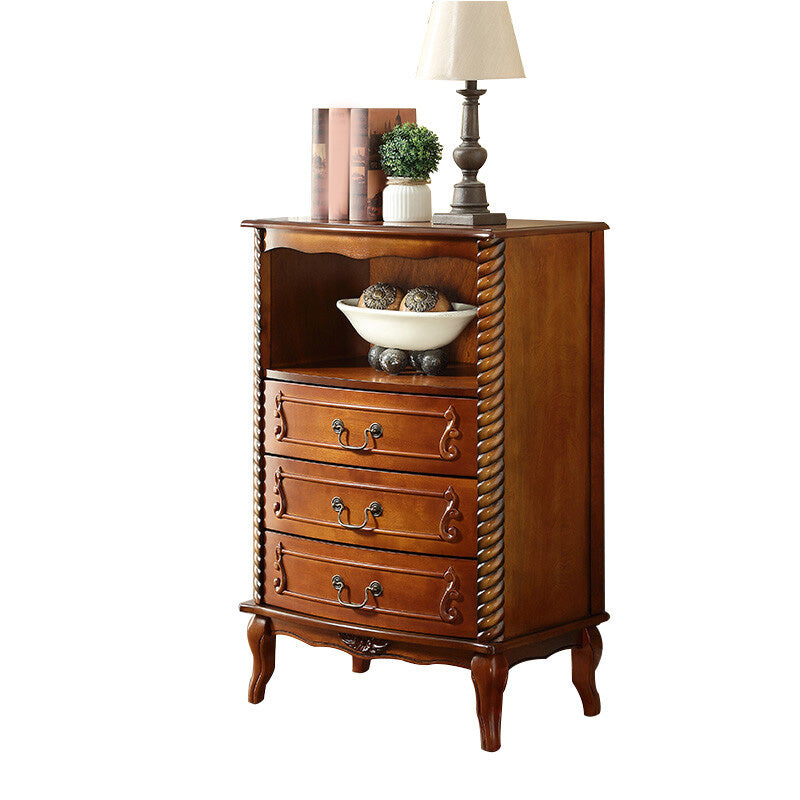Mid-Century Modern Rectangle Chest/Cabinet with Drawers in Rubberwood