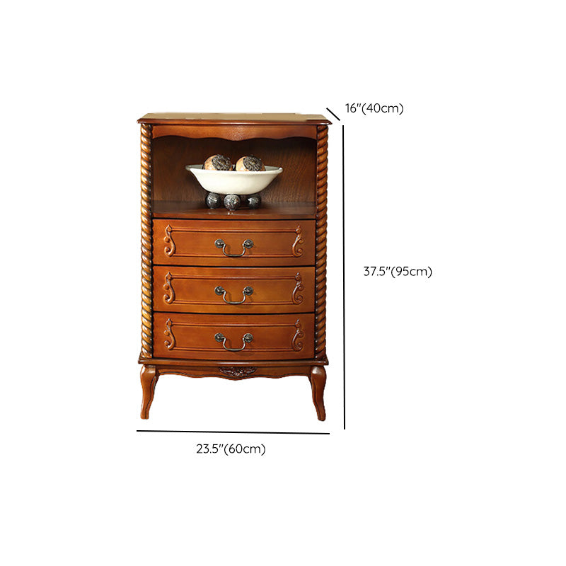 Mid-Century Modern Rectangle Chest/Cabinet with Drawers in Rubberwood