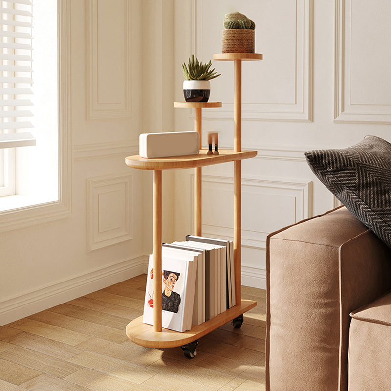 Contemporary  Wooden Oval Top Side Table  End Table36.22" High with Storage