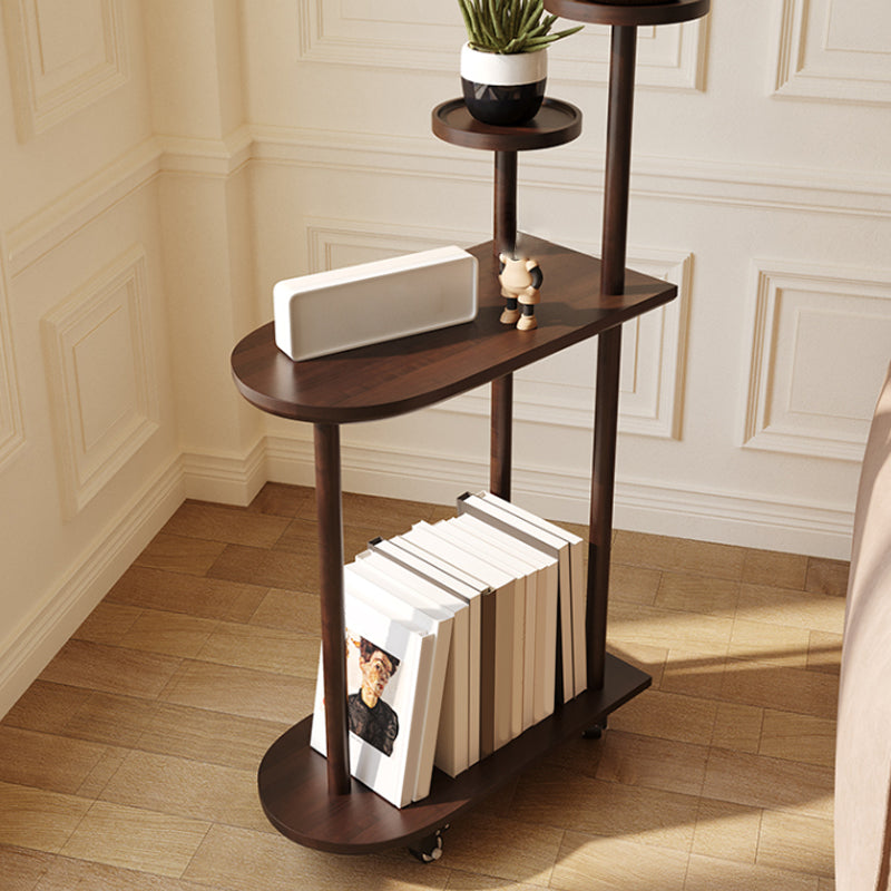 Contemporary  Wooden Oval Top Side Table  End Table36.22" High with Storage