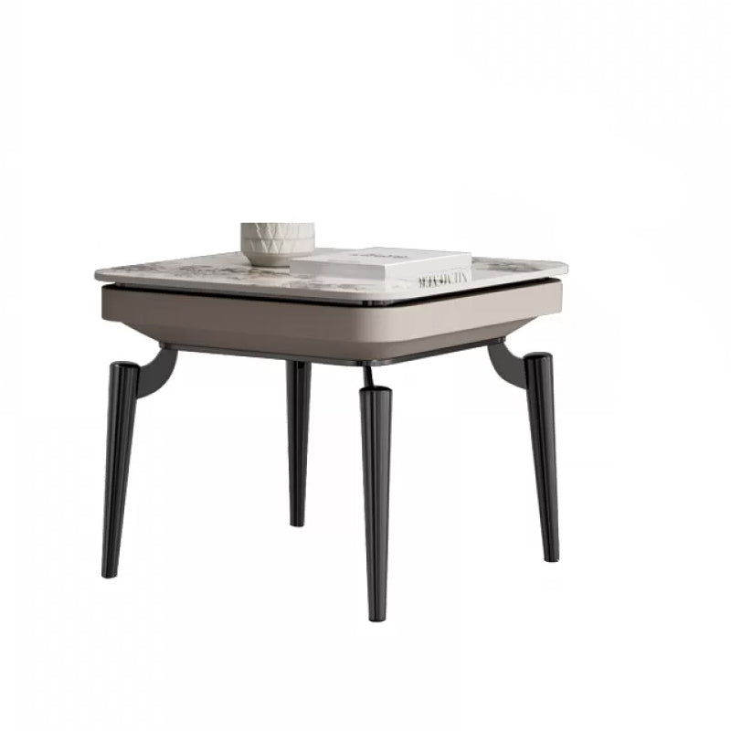 Luxurious Metal Side Table Stone 4 Legs Sofa Side Accent Table