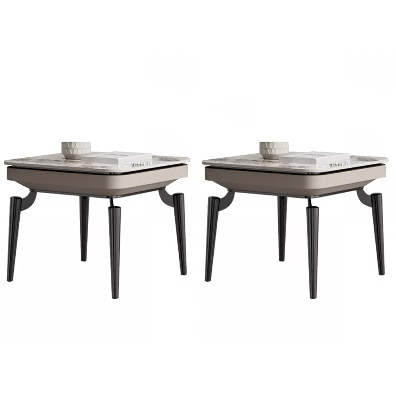 Luxurious Metal Side Table Stone 4 Legs Sofa Side Accent Table