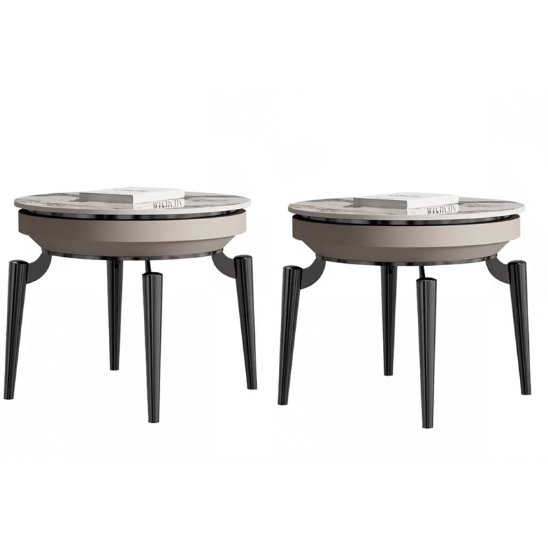 Luxurious Metal Side Table Stone 4 Legs Sofa Side Accent Table
