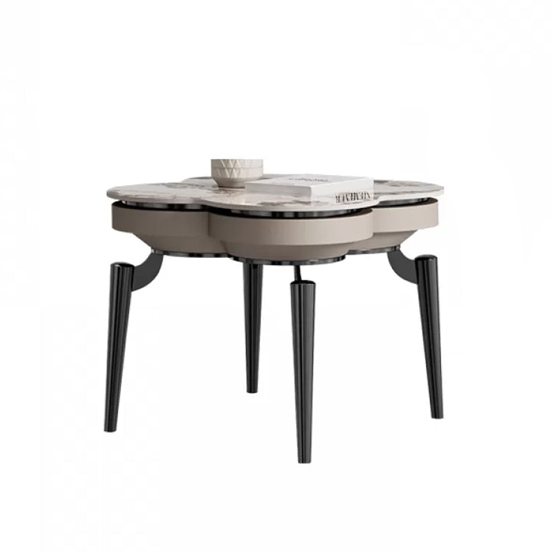 Luxurious Metal Side Table Stone 4 Legs Sofa Side Accent Table