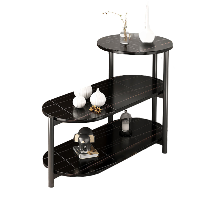 Modernistic Storage End Slide Table for Living Room with Metal Base