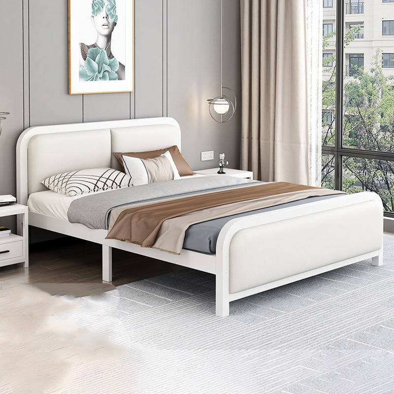 Glam Metal Upholstered Panel Headboard Rectangular Standard Bed