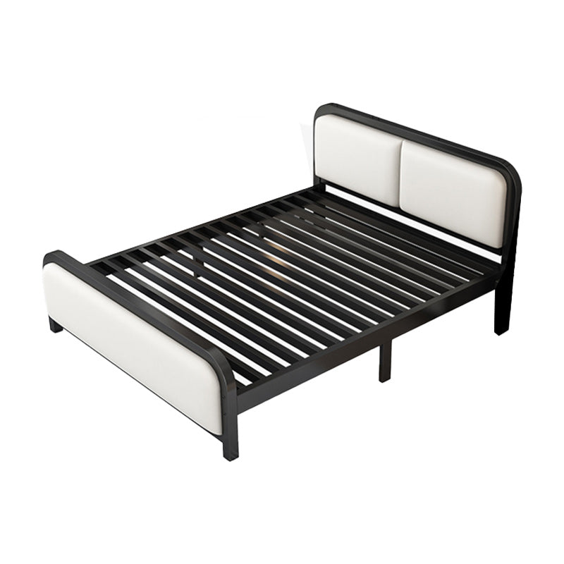 Glam Metal Upholstered Panel Headboard Rectangular Standard Bed