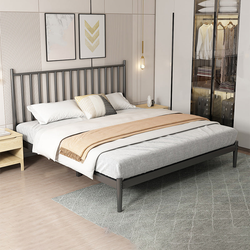 Glam Metal with Headboard Rectangular Slat Mattress Included Slat Bed