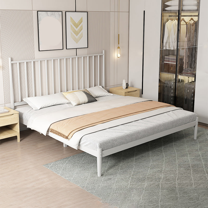 Glam Metal with Headboard Rectangular Slat Mattress Included Slat Bed