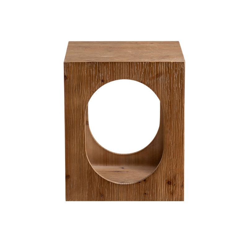 Block Coffee Table Solid Wood Natural Color Coffee Table for Living Room