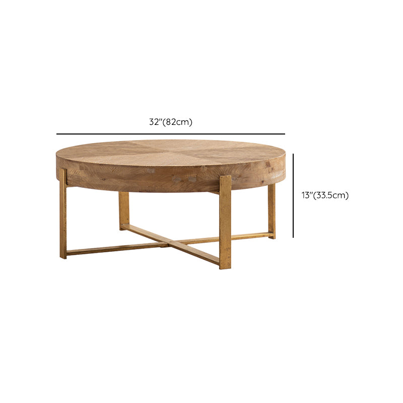 Block Coffee Table Solid Wood Natural Color Coffee Table for Living Room