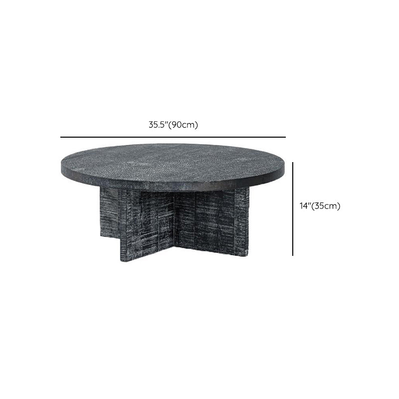 Contemporary Wooden Coffee Table Round Espresso Wood Cocktail Table