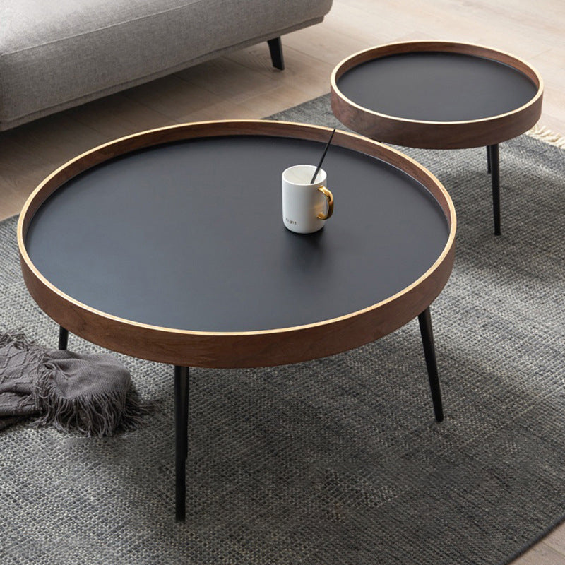 Metal and Wood Coffee Table Tray Top Cocktail Table with 4 Legs