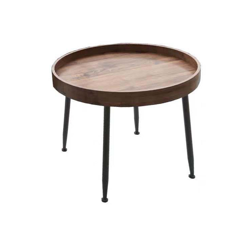 Metal and Wood Coffee Table Tray Top Cocktail Table with 4 Legs