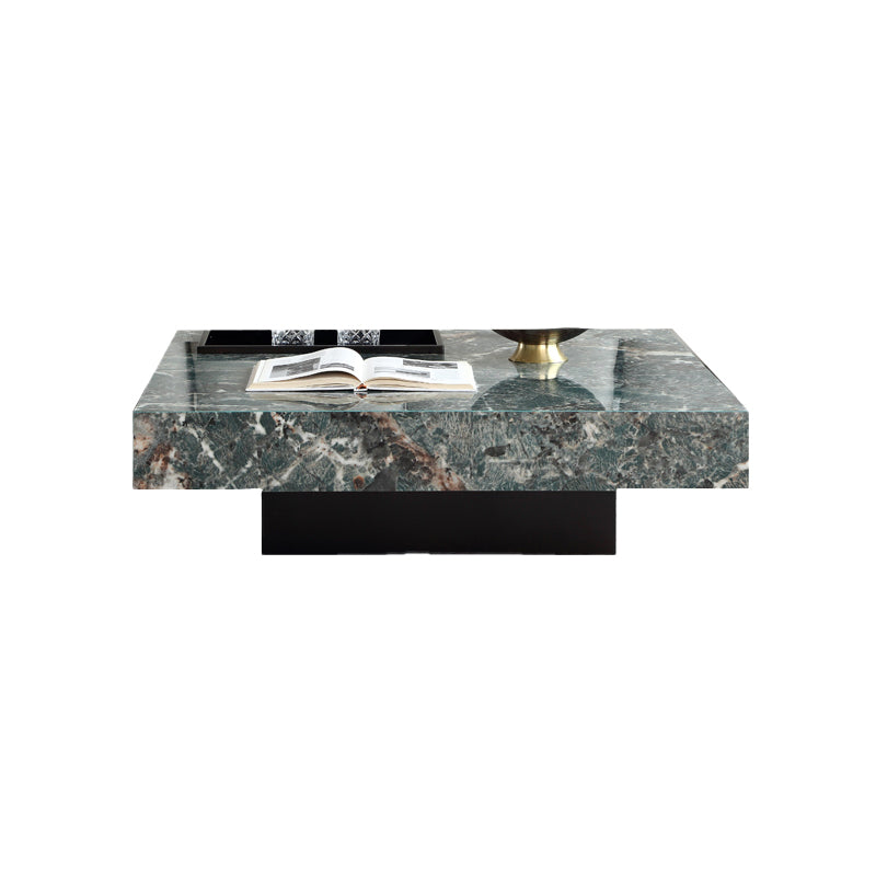 Contemporary Stone Coffee Table Rectangle Sled Coffee Cocktail Table
