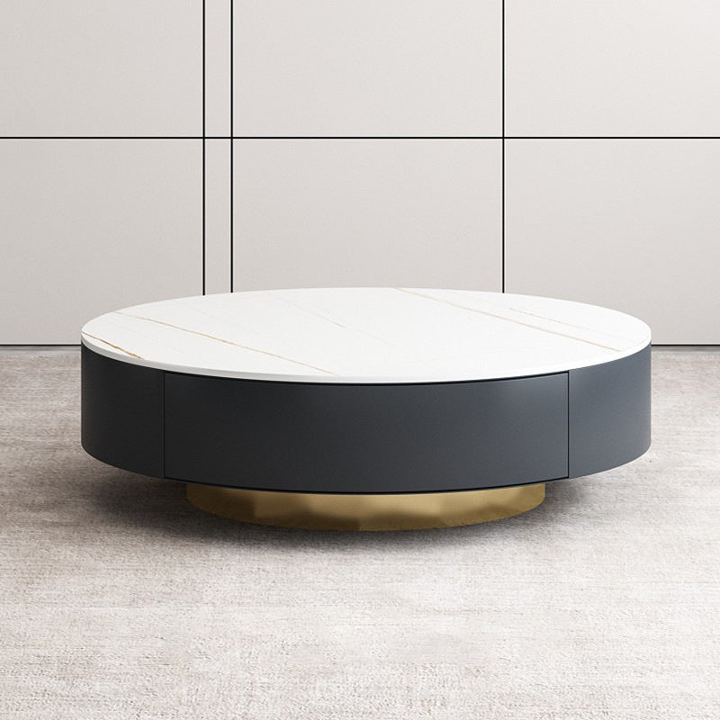 Pedestal and Frame Coffee Table Slate Bunching Tables with Drawers
