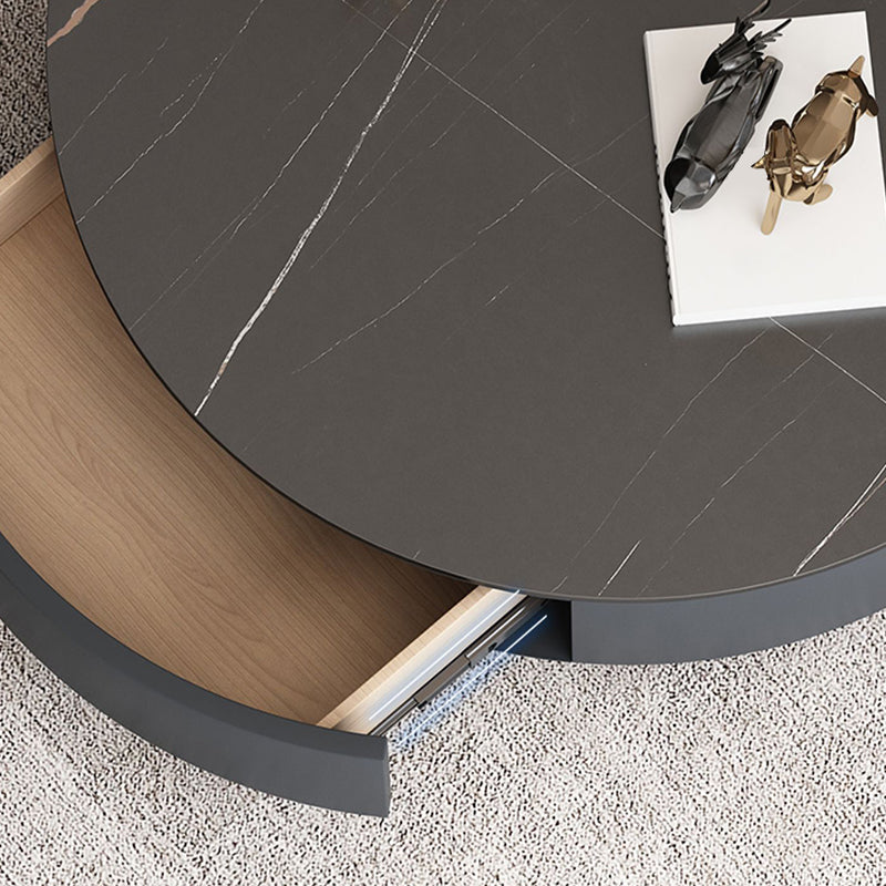 Pedestal and Frame Coffee Table Slate Bunching Tables with Drawers