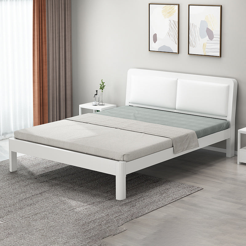 Contemporary Metal Bed with Slat Headboard Rectangular Adjustable Bed