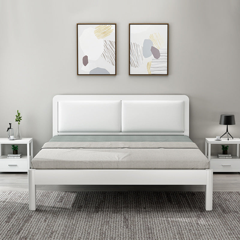 Contemporary Metal Bed with Slat Headboard Rectangular Adjustable Bed