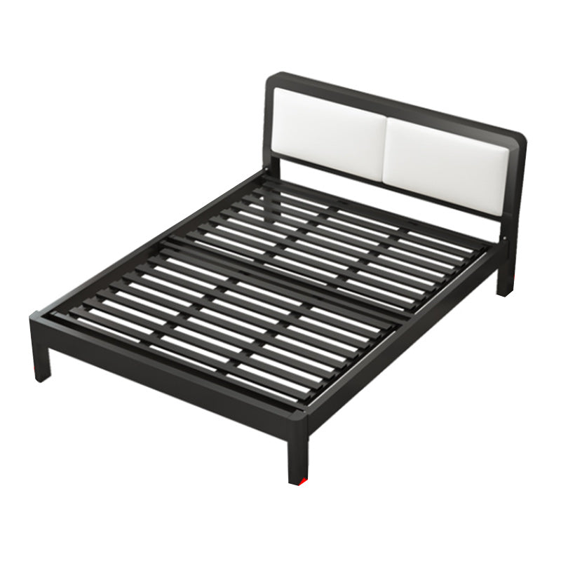 Contemporary Metal Bed with Slat Headboard Rectangular Adjustable Bed