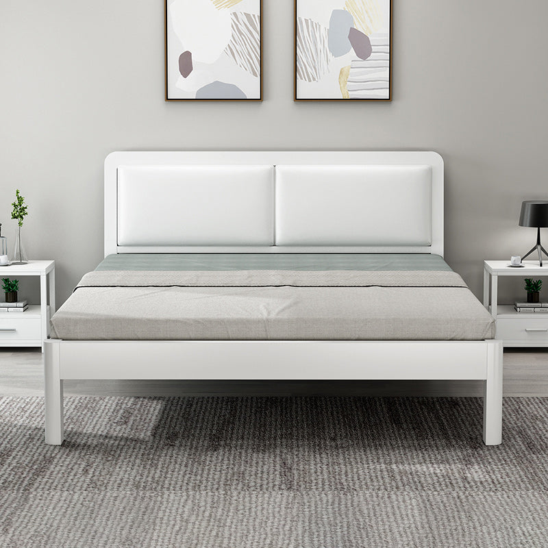 Contemporary Metal Bed with Slat Headboard Rectangular Adjustable Bed