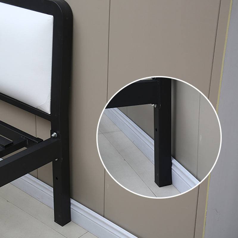 Contemporary Metal Bed with Slat Headboard Rectangular Adjustable Bed