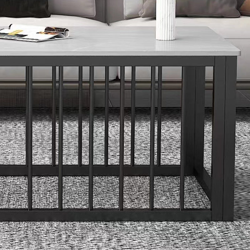 Contemporary Stone Coffee Table Rectangle Frame Coffee Cocktail Table