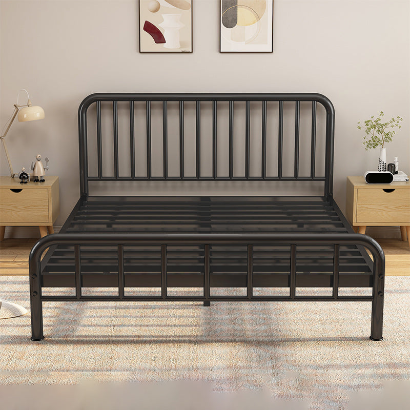 Glam Metal with Headboard Rectangular Slat Solid Color Slat Bed
