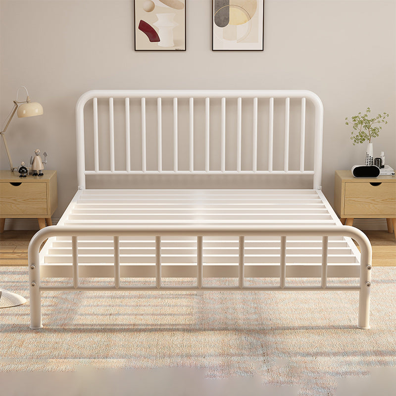 Glam Metal with Headboard Rectangular Slat Solid Color Slat Bed