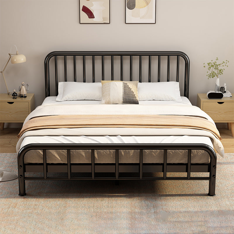 Glam Metal with Headboard Rectangular Slat Solid Color Slat Bed