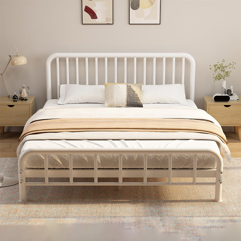 Glam Metal with Headboard Rectangular Slat Solid Color Slat Bed