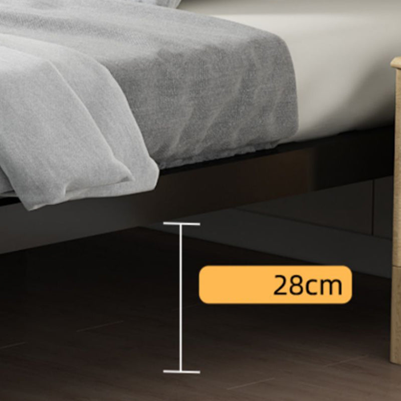 Glam Metal with Headboard Rectangular Slat Solid Color Slat Bed