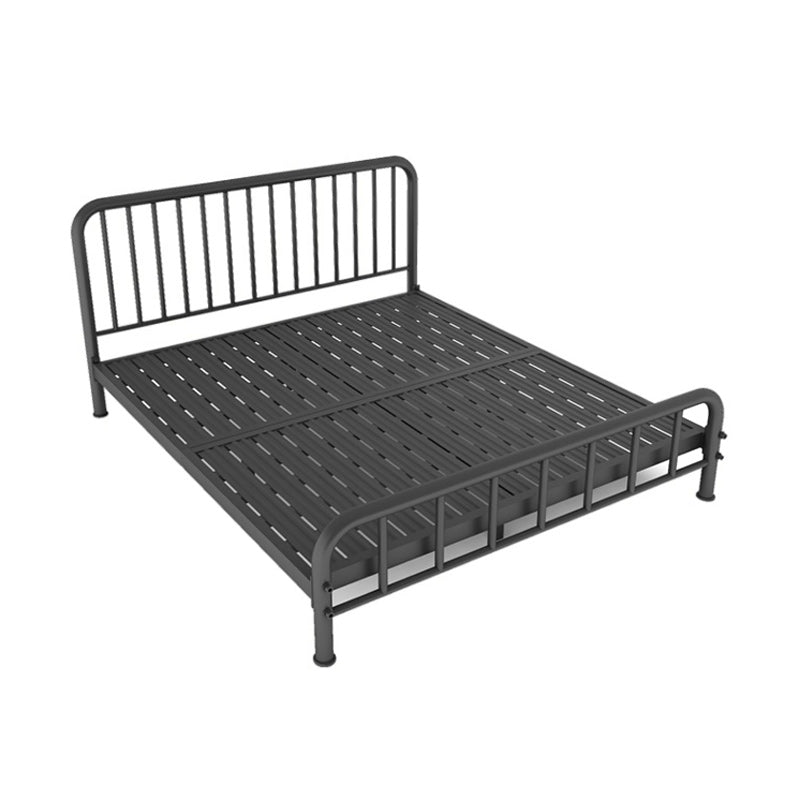Glam Metal with Headboard Rectangular Slat Solid Color Slat Bed
