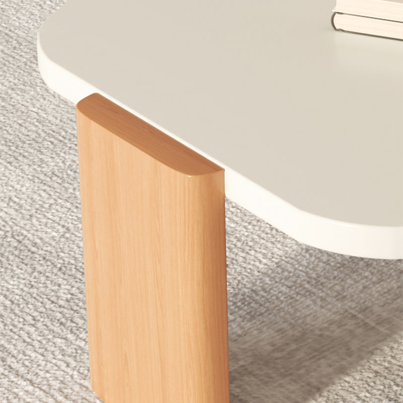 No Distressing Modern Coffee Table Set Beech Coffee Table with 3 Legs