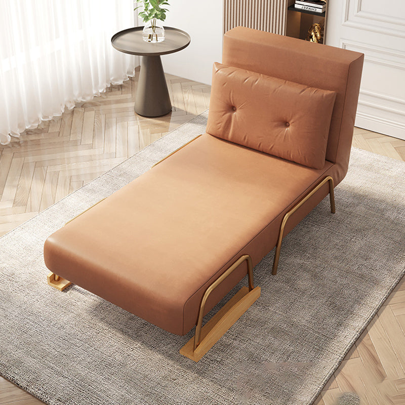Glam Foldable Futon Sofa Bed Bonded Leather Convertible Sofas