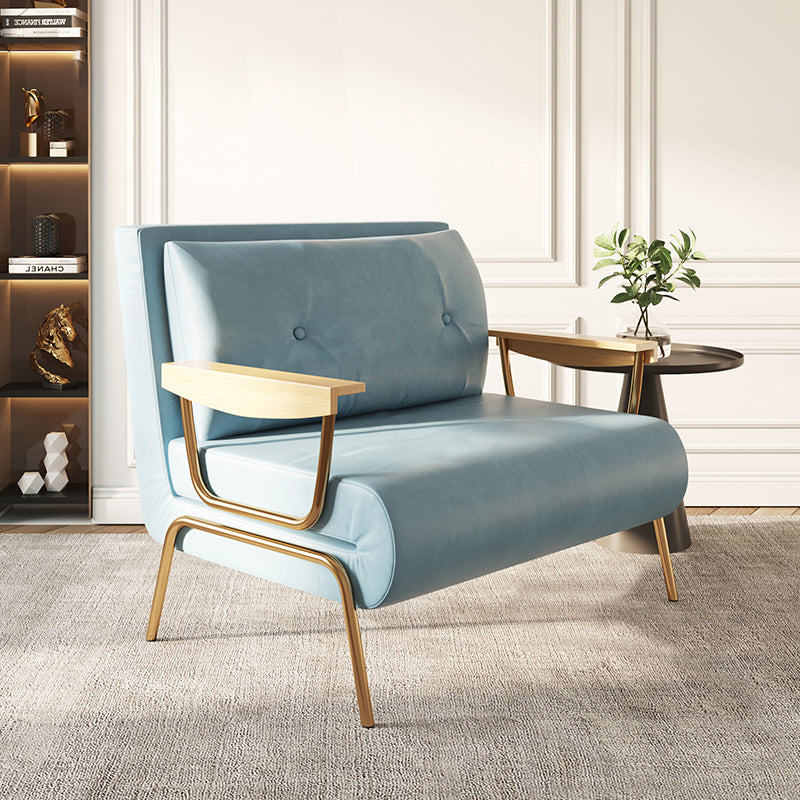 Glam Foldable Futon Sofa Bed Bonded Leather Convertible Sofas