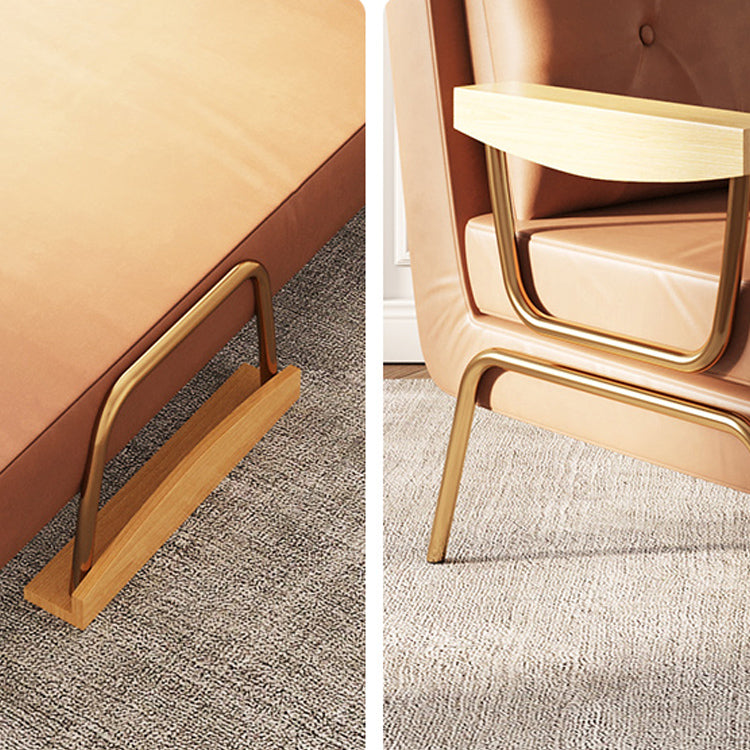 Glam Foldable Futon Sofa Bed Bonded Leather Convertible Sofas